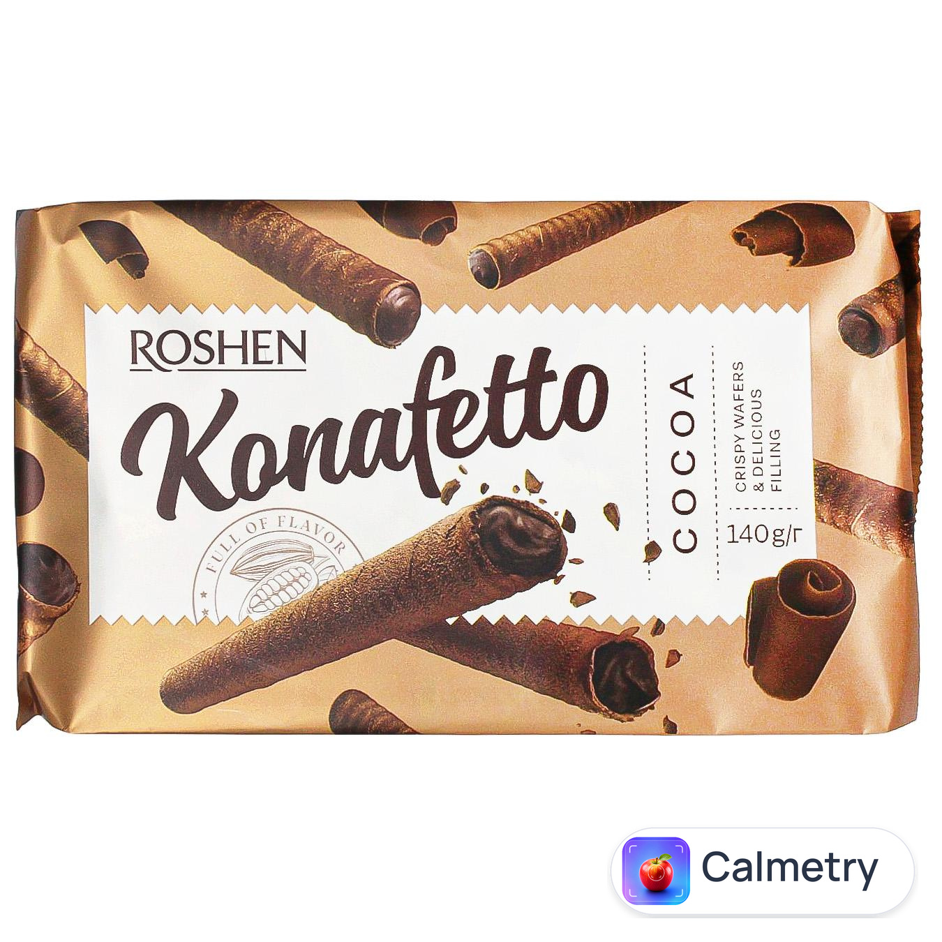 Трубочки вафельні Roshen Konafetto з начинкою крем-какао 140г