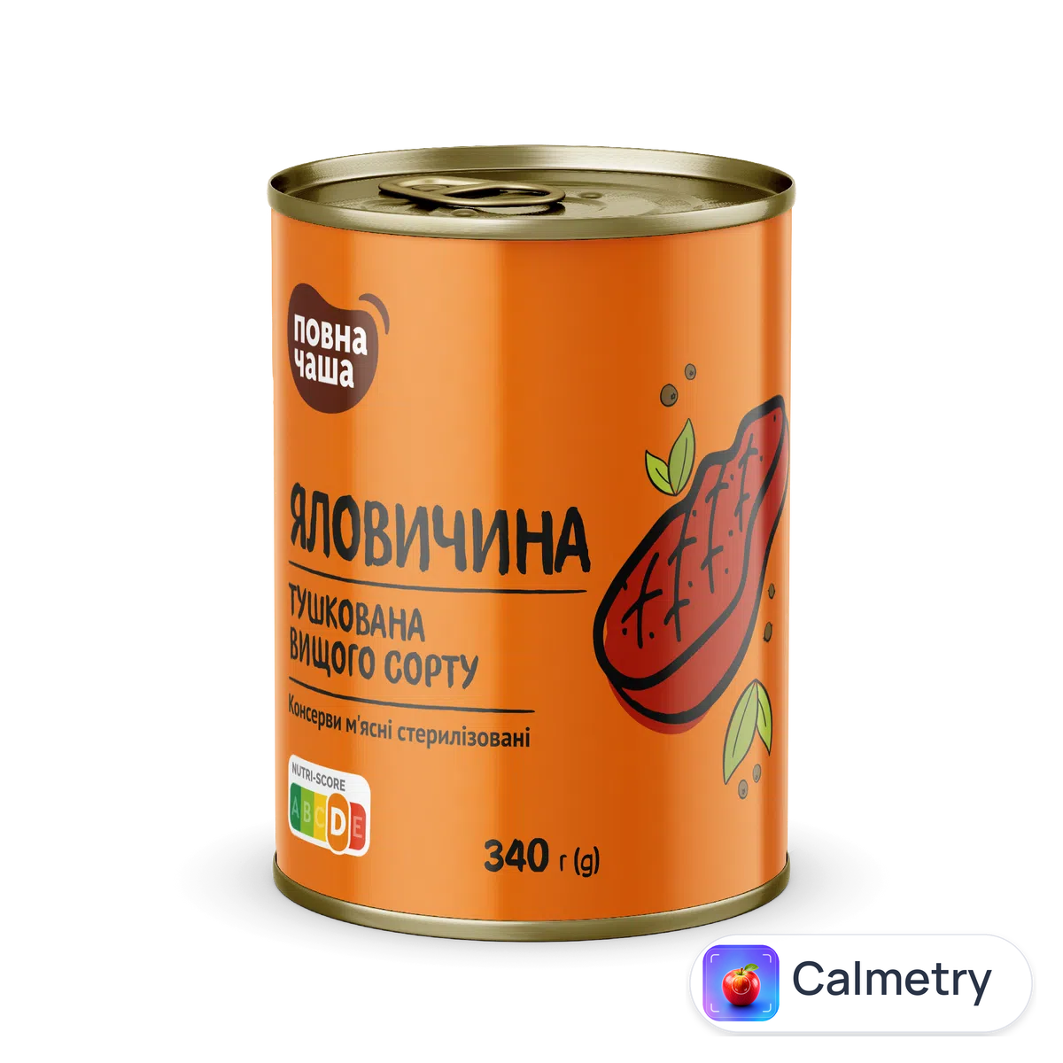 М'ясо яловичини «Повна Чаша»® тушковане в/с 340г