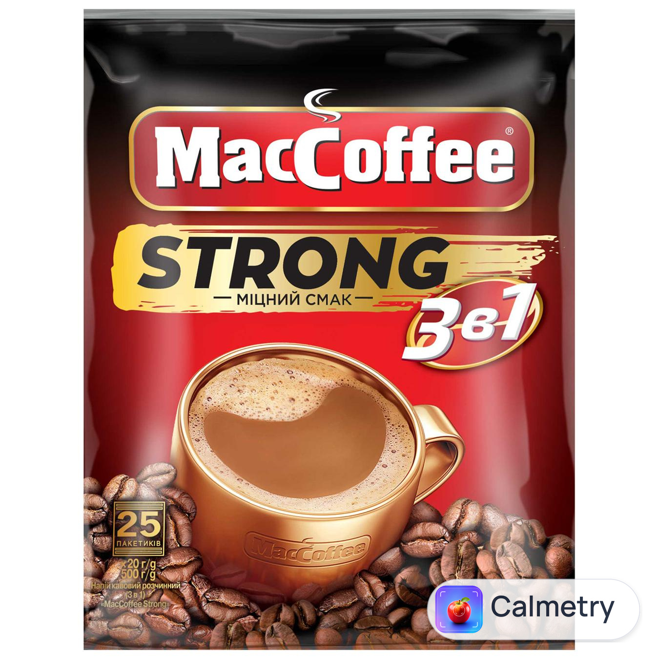 Напій кавовий розчинний MacCoffee Strong 3в1 20г х 25шт