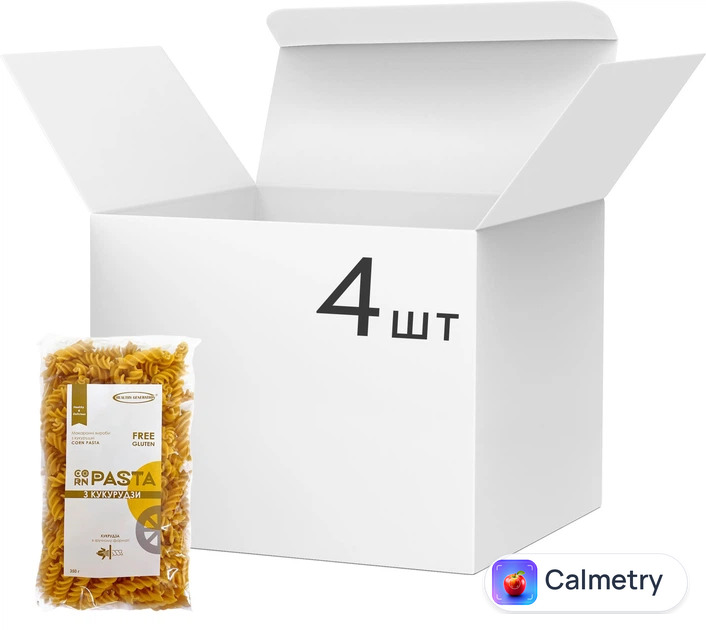 Упаковка макаронних виробів Healthy Generation Corn Pasta Спіраль 350 г х 4 шт