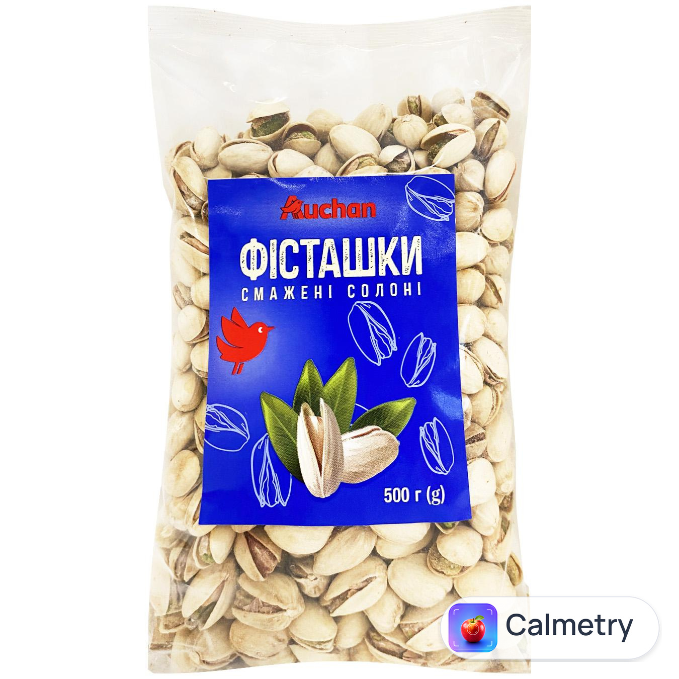 Фісташки Auchan смажені солоні 500г