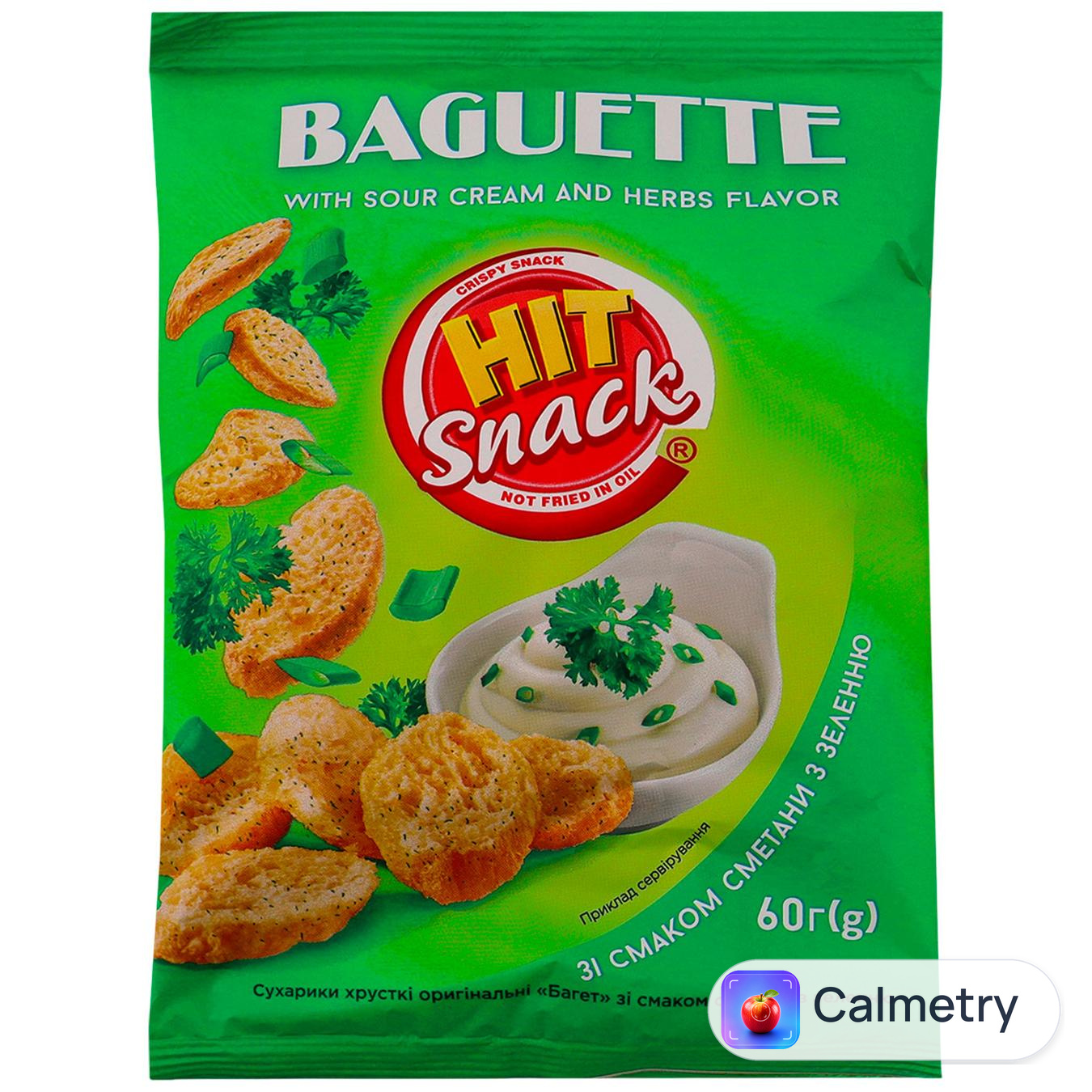 Багет Hit Snack сметана з зеленню 60г