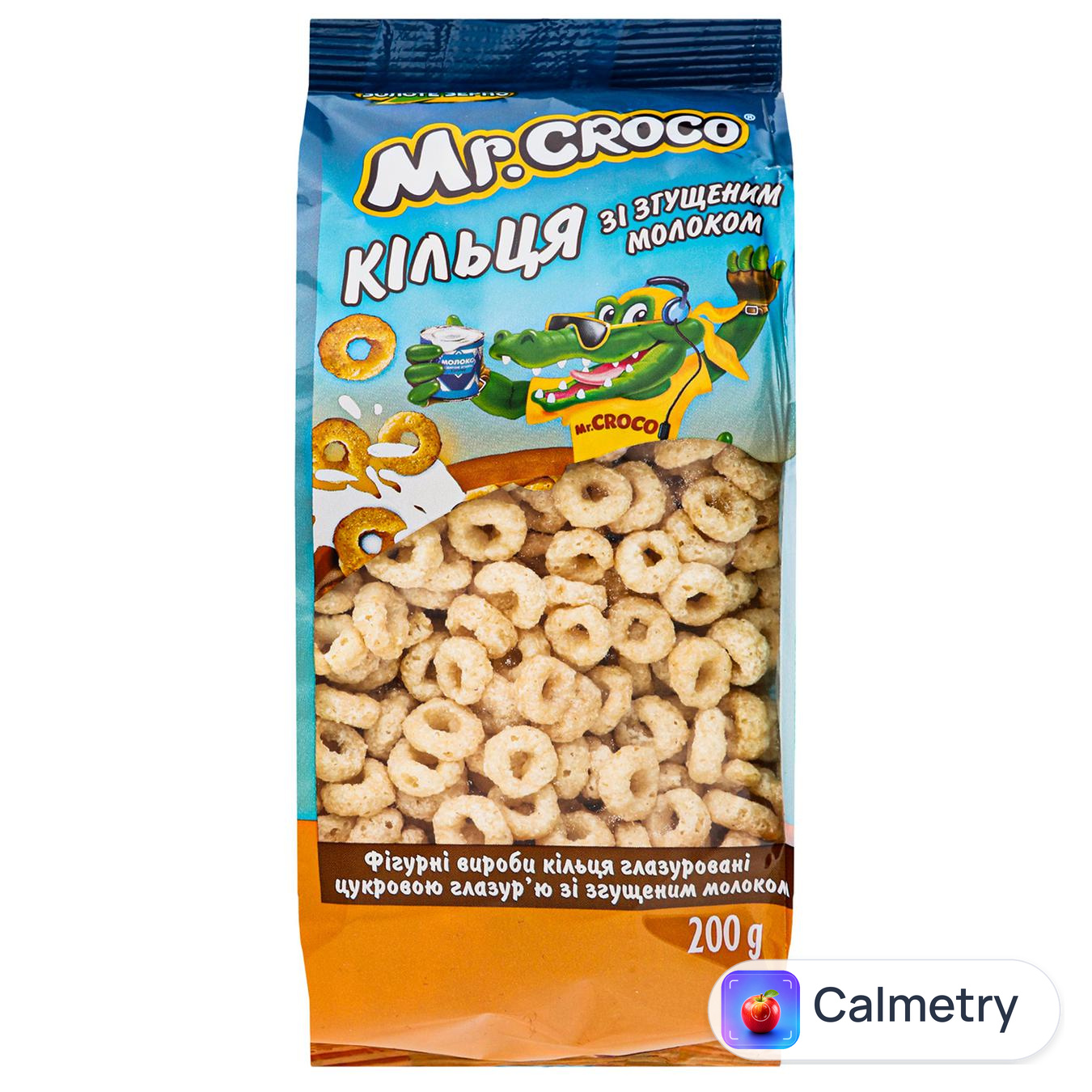 Сніданок сухий Mr.Croco Кільця кукурудзяні зі згущеним молоком 200г — фото продукту