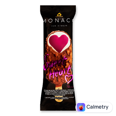 Морозиво Три ведмеді Monaco Sweet heart чорничне, 70г