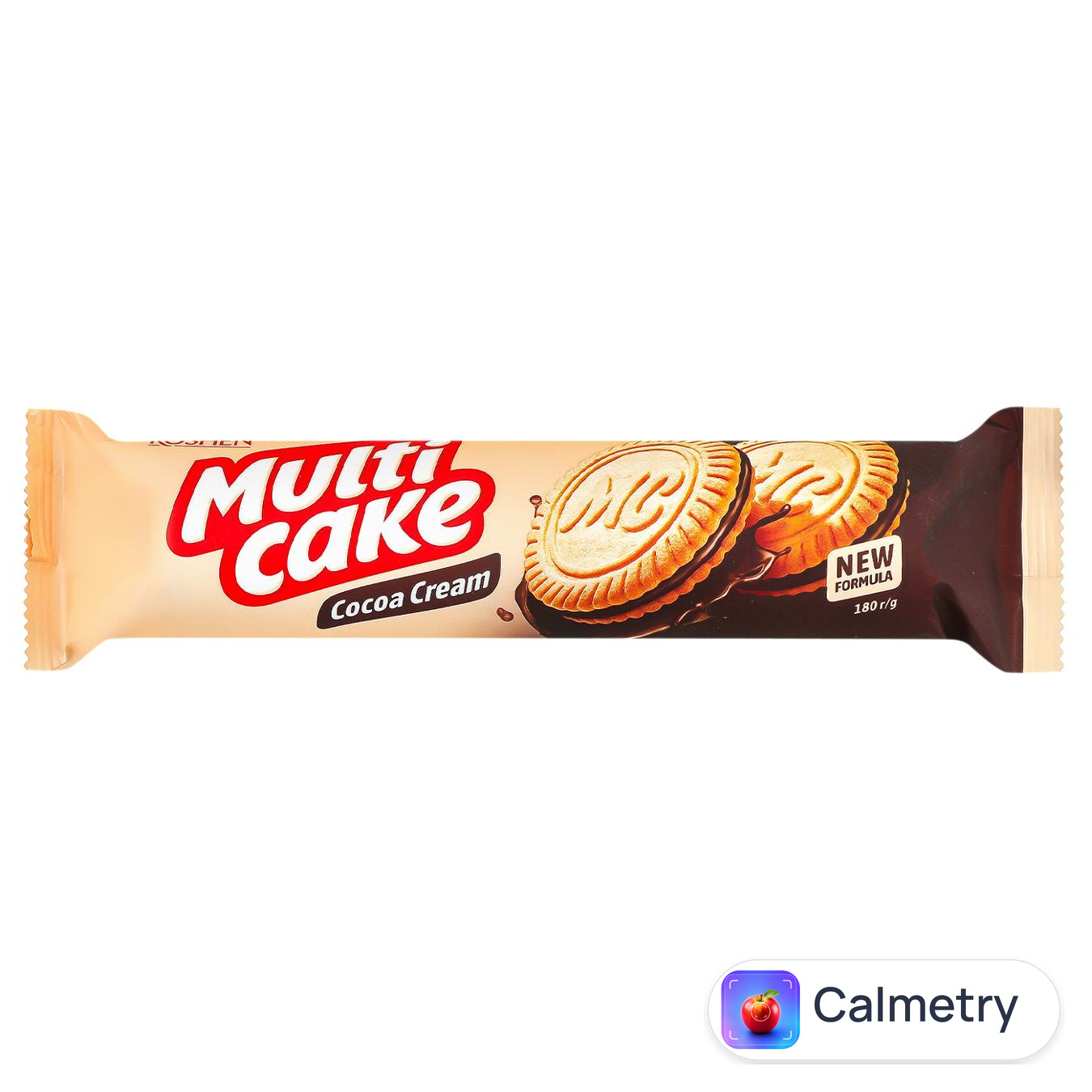 Печиво-сендвіч Roshen Multicake цукрове з начинкою какао 180г — фото продукту