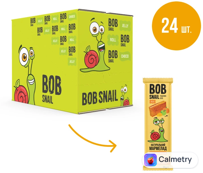 Упаковка натурального мармеладу Bob Snail Яблуко-Манго-Гарбуз-Чіа 38 г х 24 шт.