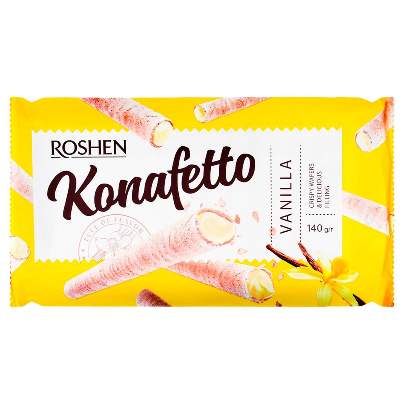 Трубочки вафельні Roshen Konafetto Vanilla 140г — фото продукту