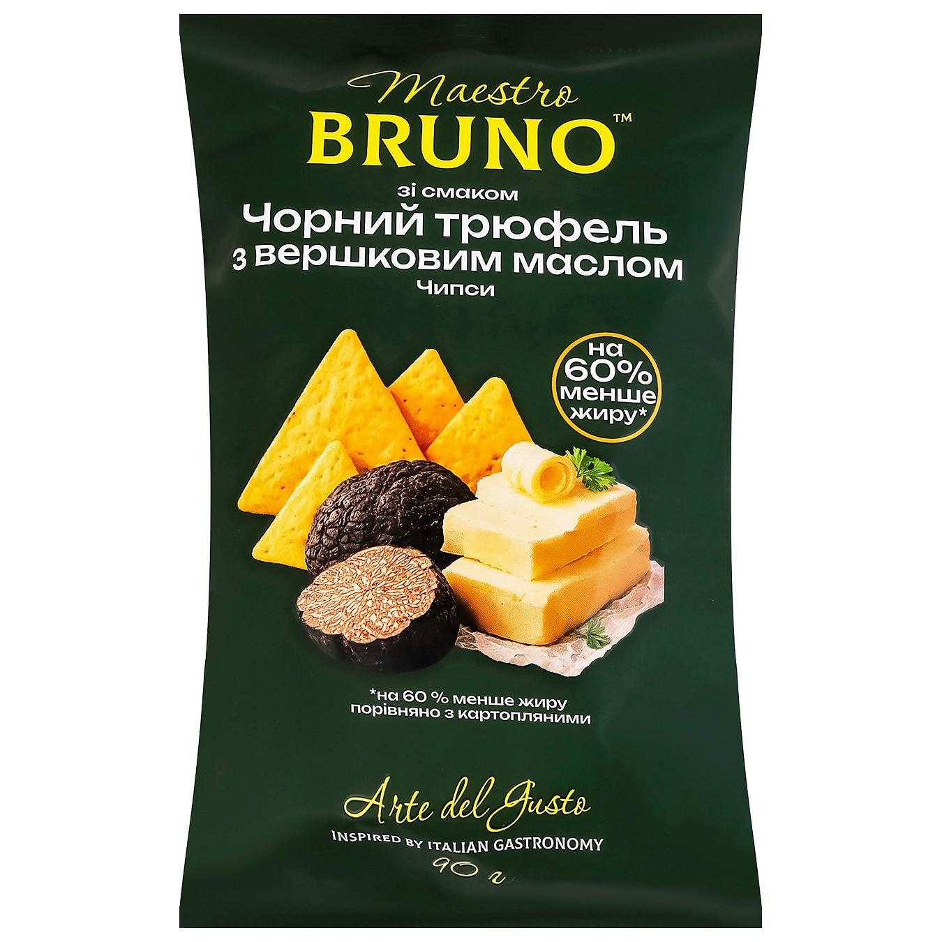 Чипси Maestro Bruno зі смаком чорного трюфелю з вершковим маслом 90г — фото продукту