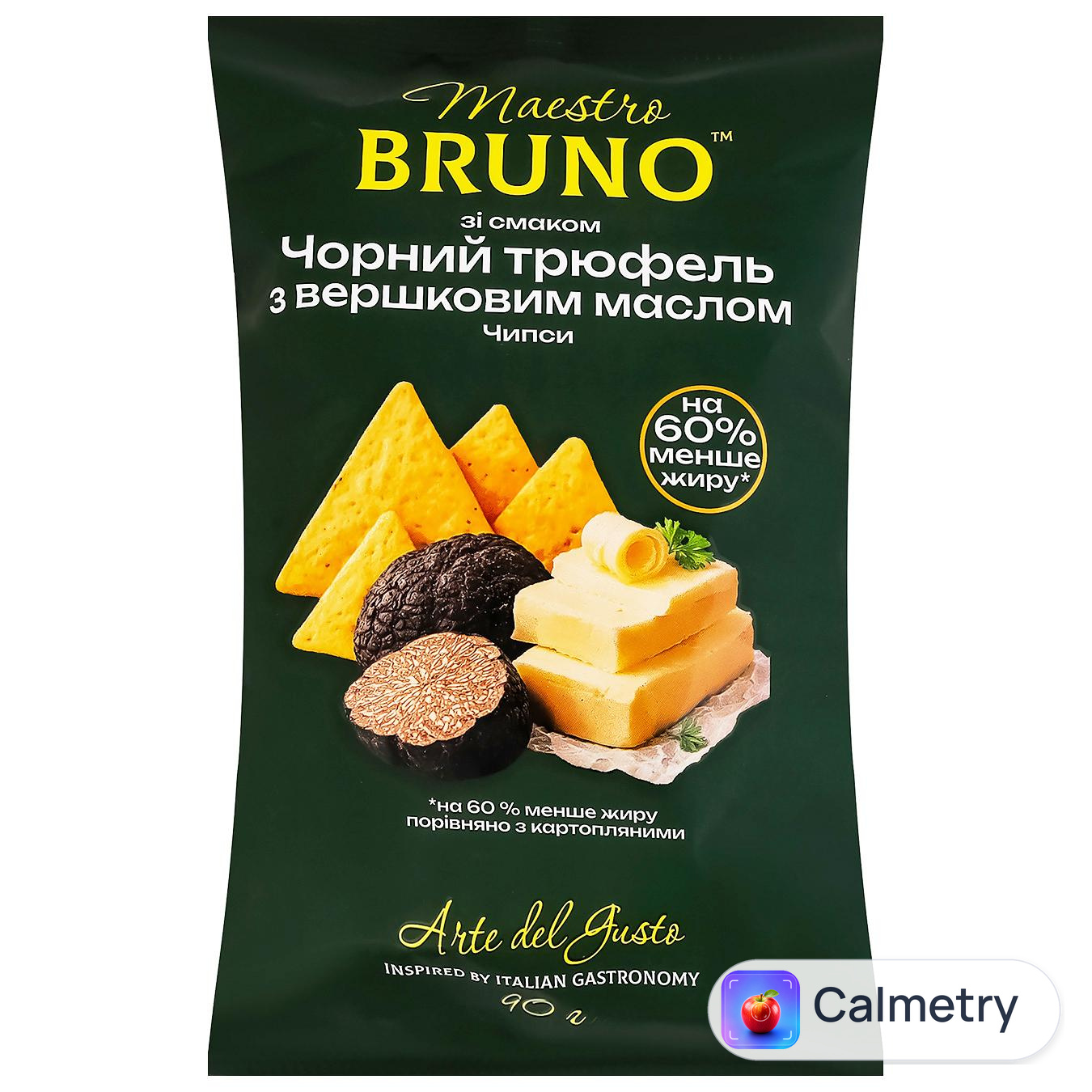Чипси Maestro Bruno зі смаком чорного трюфелю з вершковим маслом 90г — фото продукту