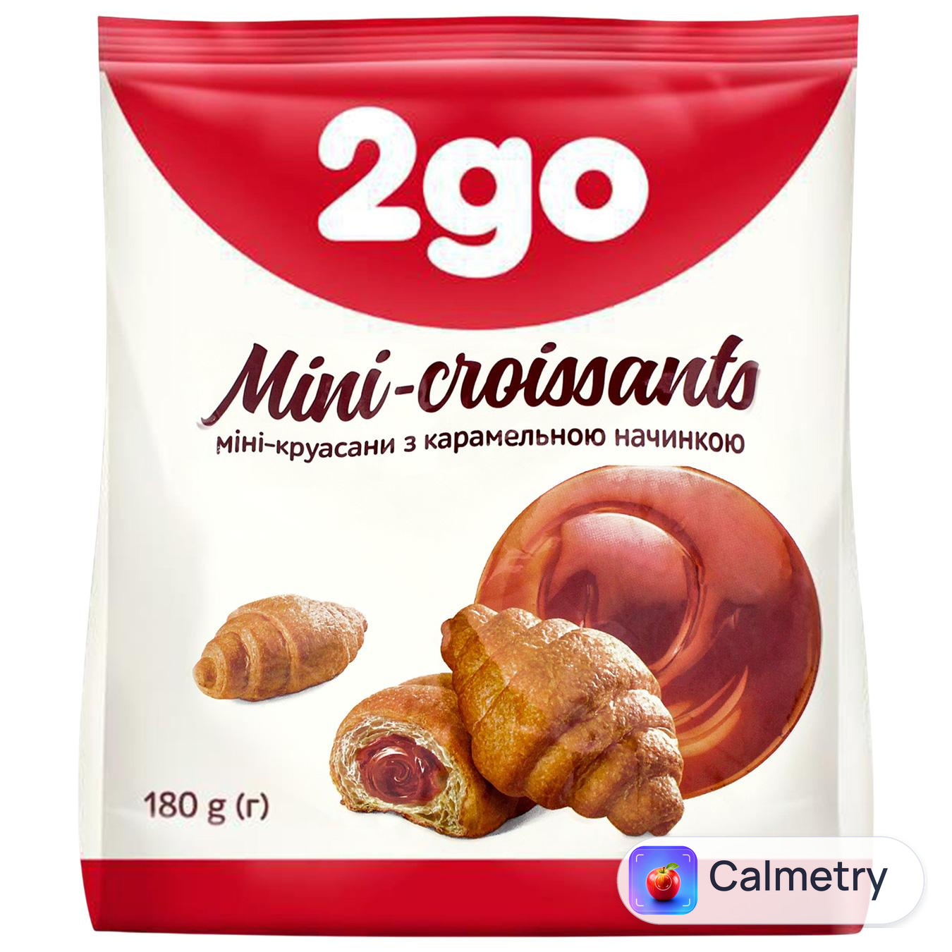 Круасани 2go міні з карамельною начинкою 180г