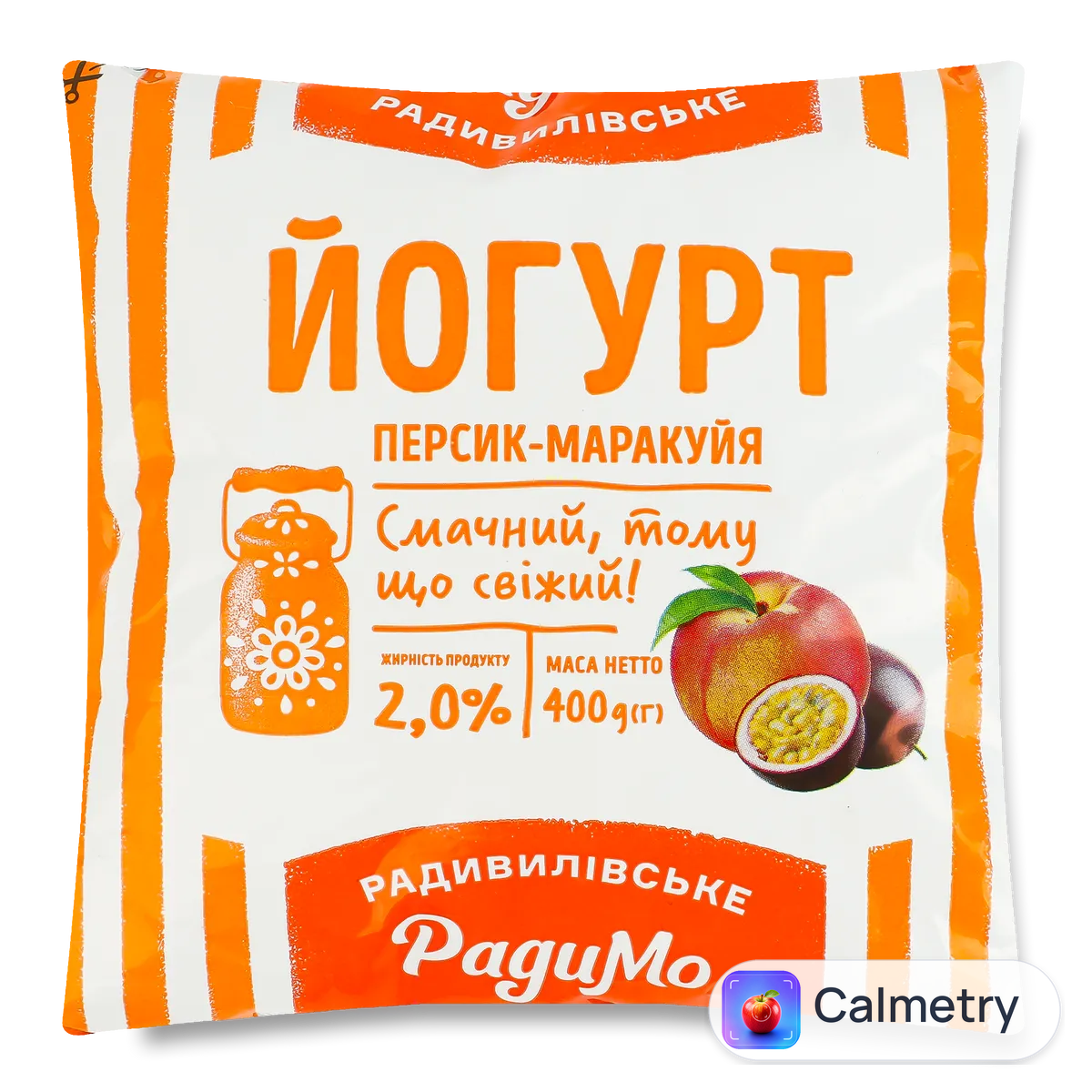 Йогурт «РадиМо» персик та маракуйя 2% п/е 400г