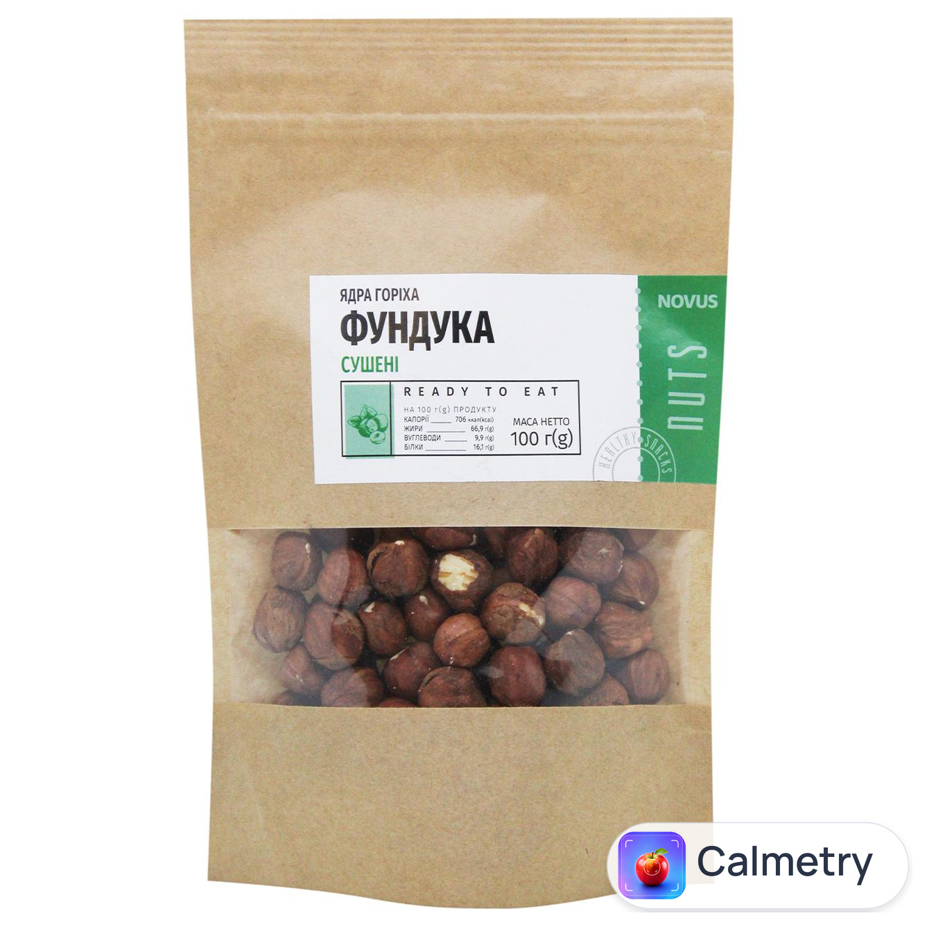 Фундук Novus сушений 100г — фото продукту