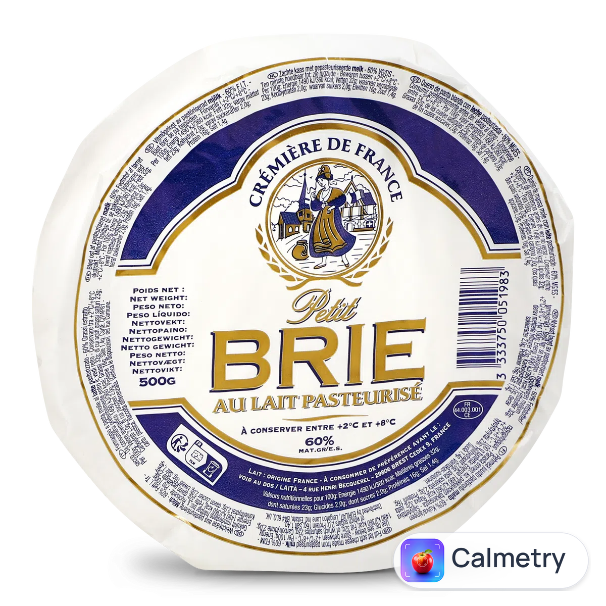 Сир Cremiere de France Laita «Брі» 60% з коров'ячого молока 500г