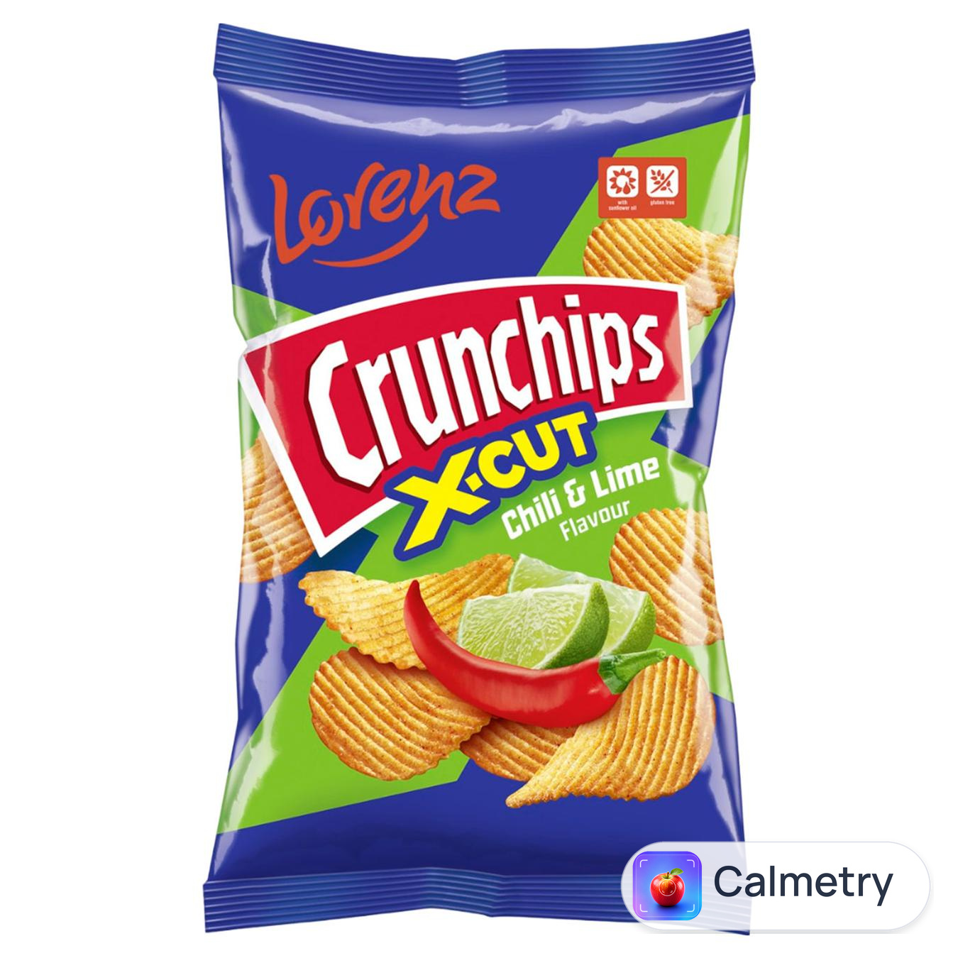 Чипси Lorenz Crunchips X-Cut чилі та лайм 75г — фото продукту