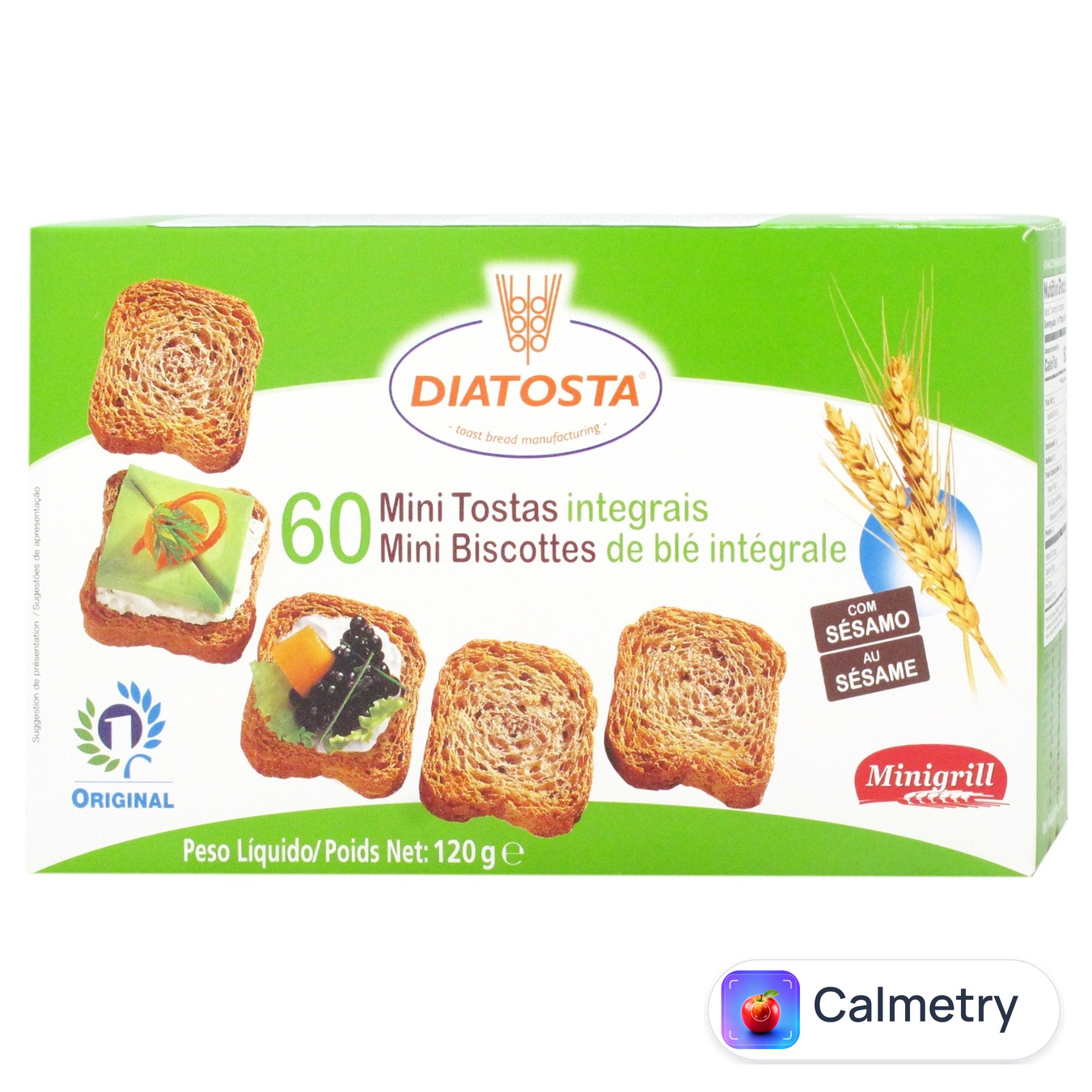 Тости Diatosta Minigrill пшеничні з цільного зерна 120г