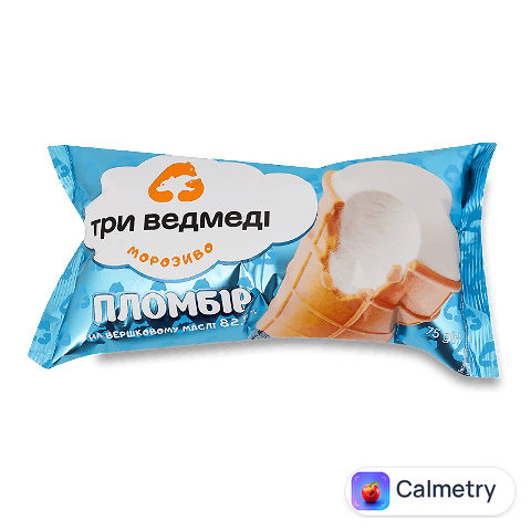Морозиво Три ведмеді пломбір у вафельному стаканчику, 75г