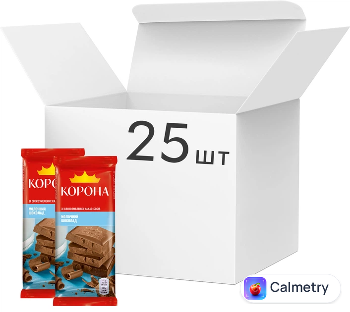 Упаковка шоколаду Корона молочного без добавок 85 г х 25 шт