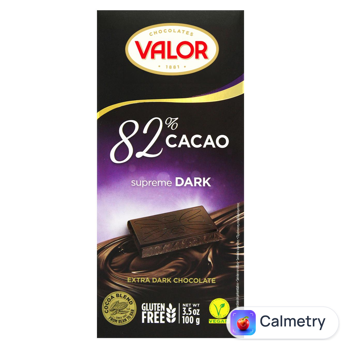 Шоколад чорний Valor 82% 100г — фото продукту