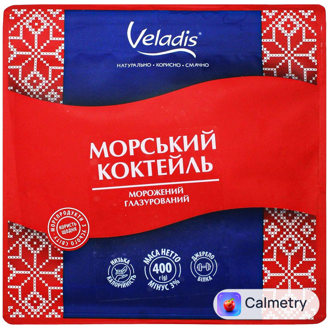 Морський коктейль Veladis глазурований варено-морожений 400г