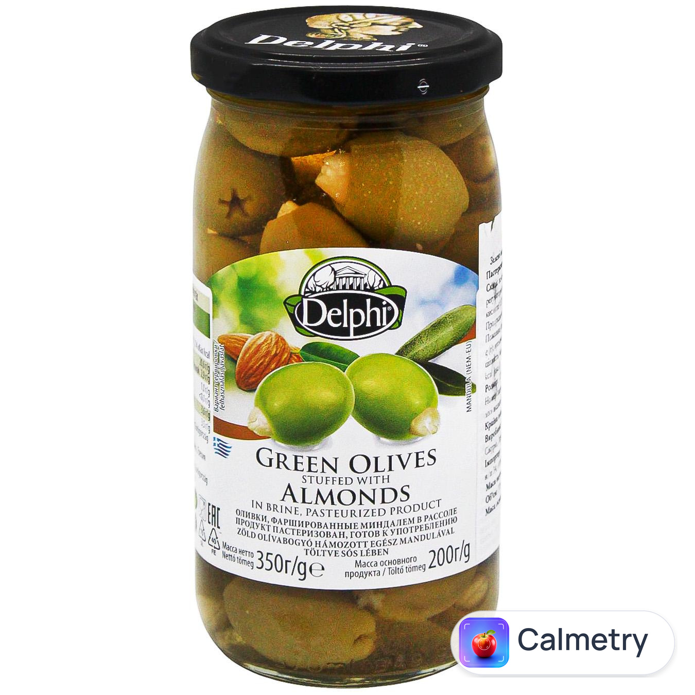 Оливки Delphi фаршировані мигдалем 350г