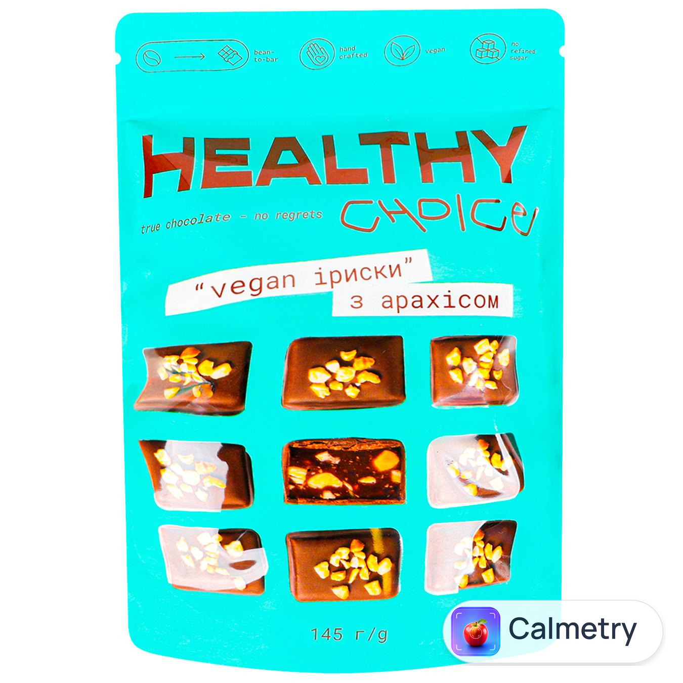 Цукерки Healthy Choice Іриски з арахісом 145г