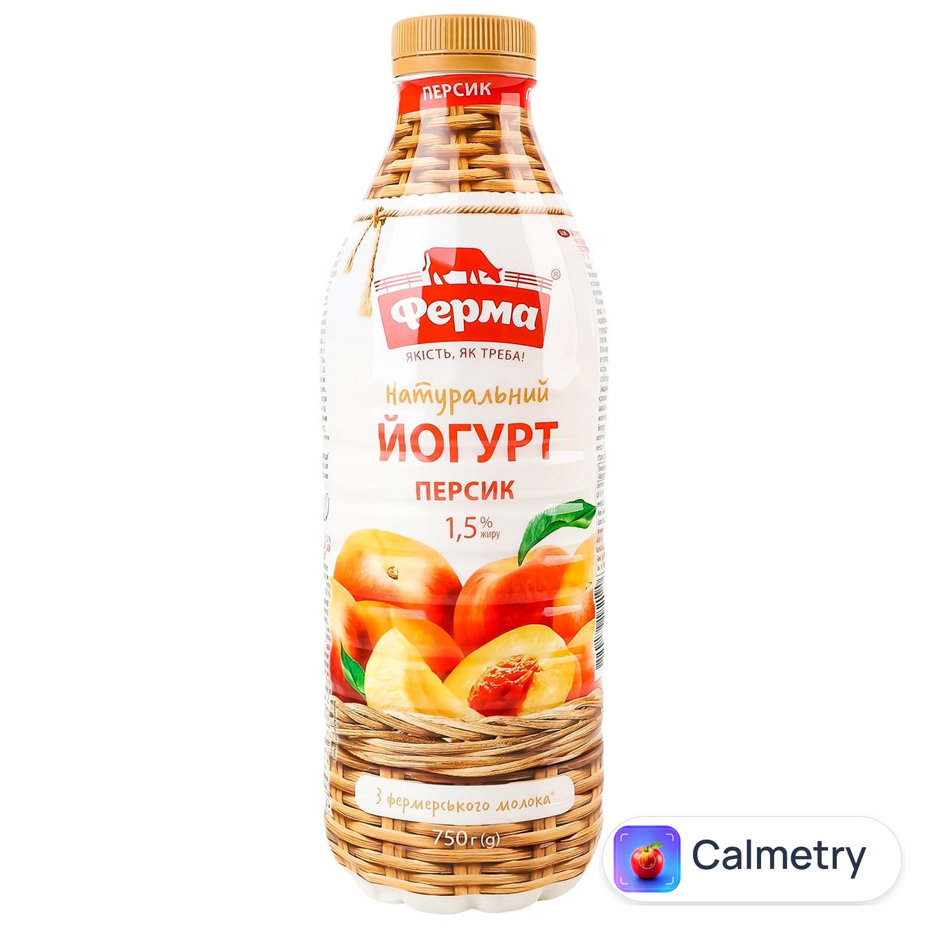 Йогурт Ферма персик 1,5% 750г