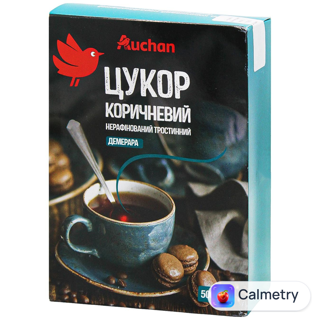 Цукор Auchan Демерара коричневий нерафінований тростинний 500г
