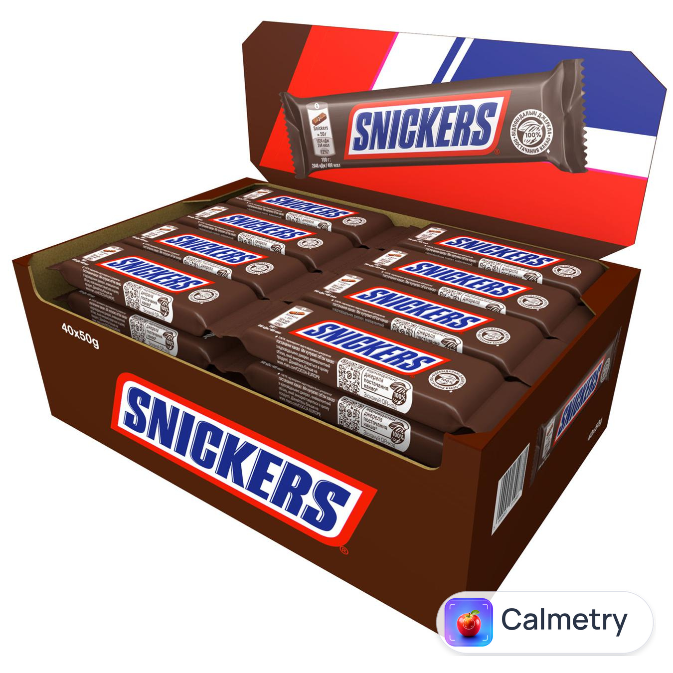 Батончик Snickers шоколадний з арахісом 50г — фото продукту