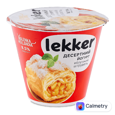 Йогурт Lekker Яблучний штрудель десертний 8,5% стакан, 180г