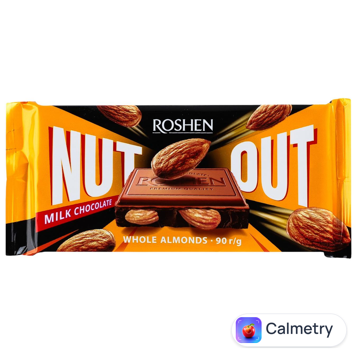 Шоколад молочний Roshen Nut з цілим мигдалем 90г