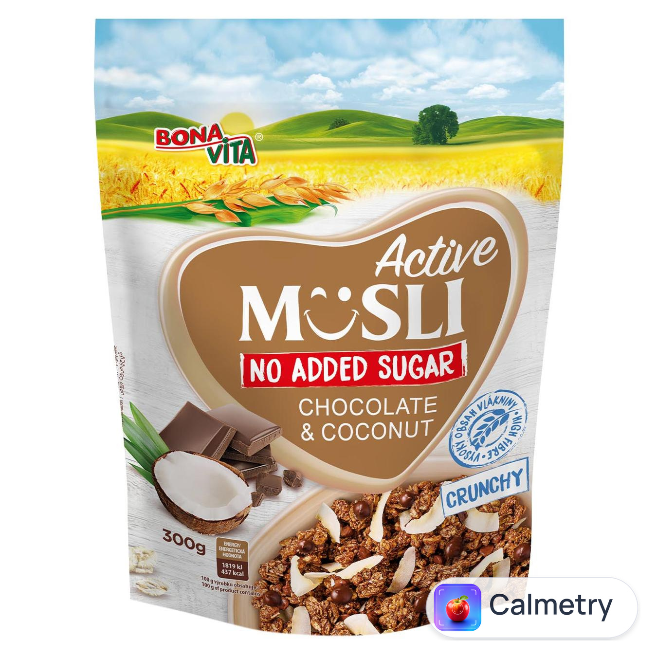 Мюслі Bona Vita хрусткі з шоколадом та кокосом без цукру 300г — фото продукту