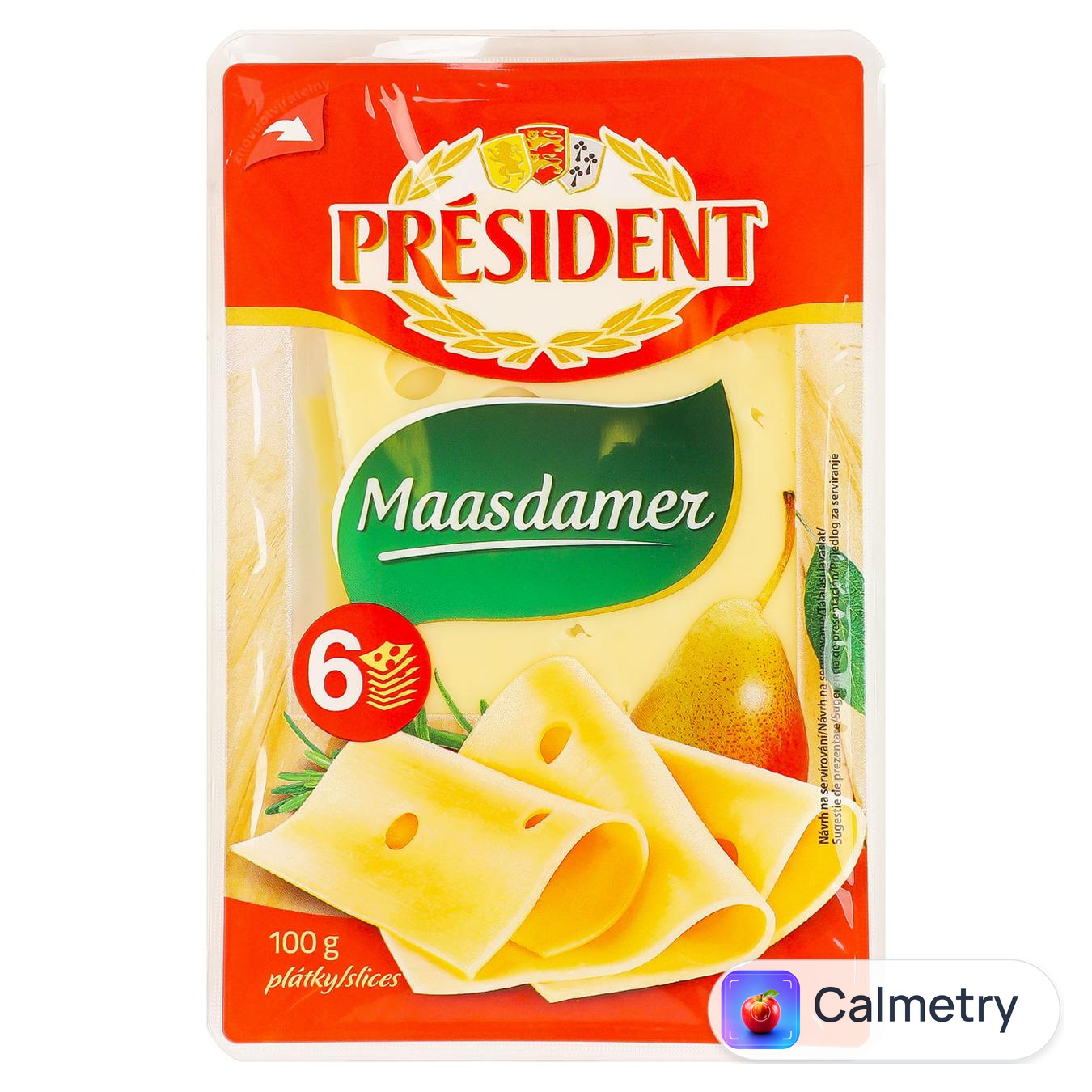 Сир President Маасдамер скибками 45% 100г