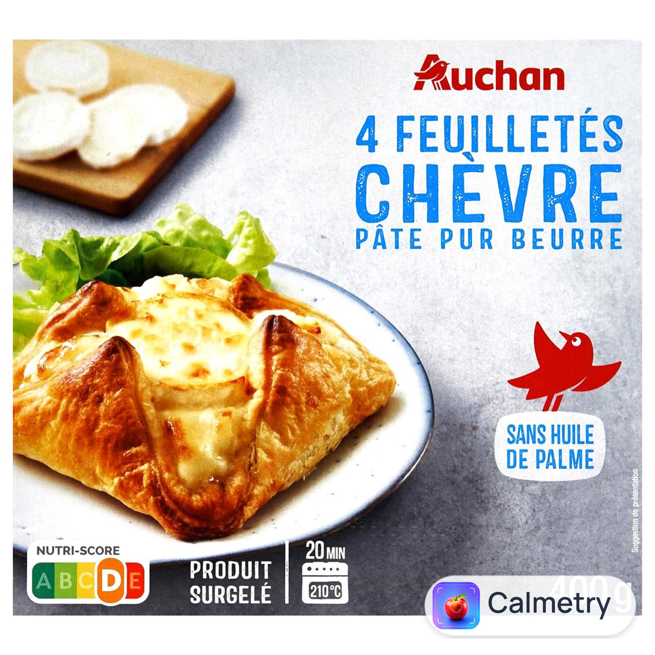 Виріб з листкового тіста Auchan з козячим сиром заморожений 400г