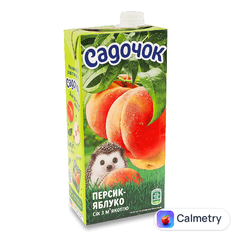 Сік Садочок персик-яблуко з м'якоттю, 0,95л