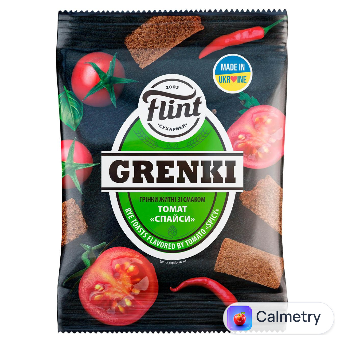 Грінки житні Flint Spicy зі смаком томату 100г — фото продукту