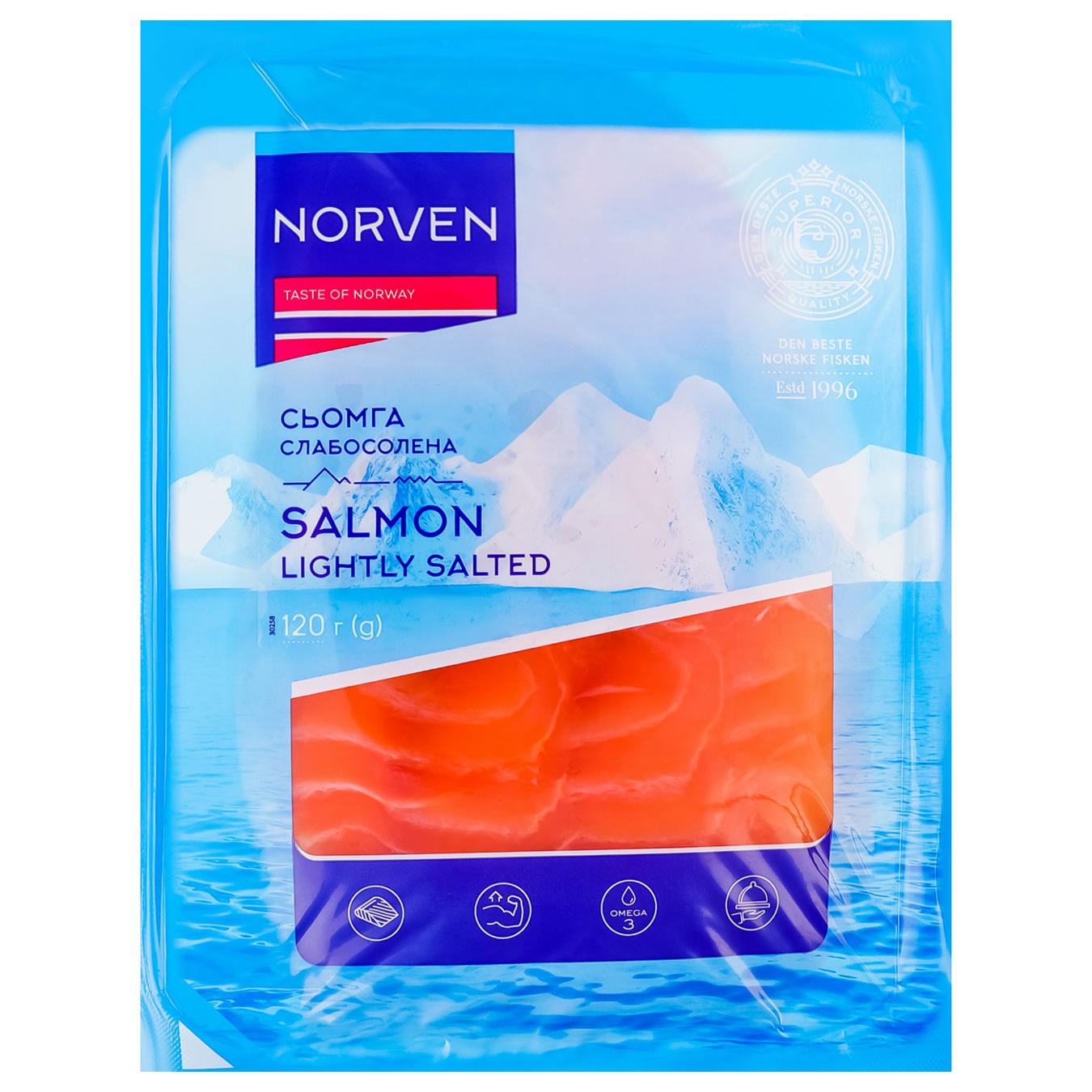 Сьомга Norven слабосолена нарізана 120г — фото продукту