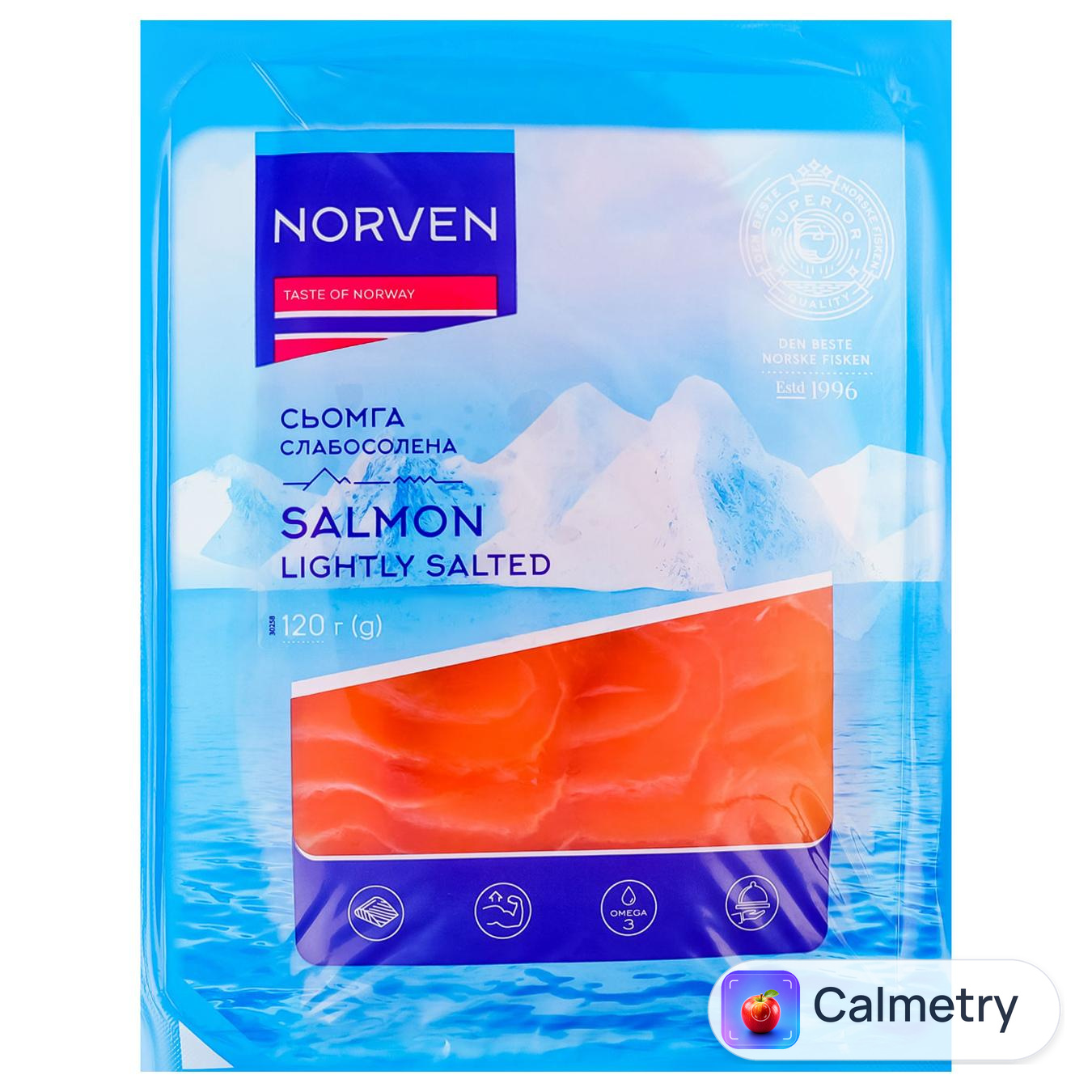 Сьомга Norven слабосолена нарізана 120г — фото продукту