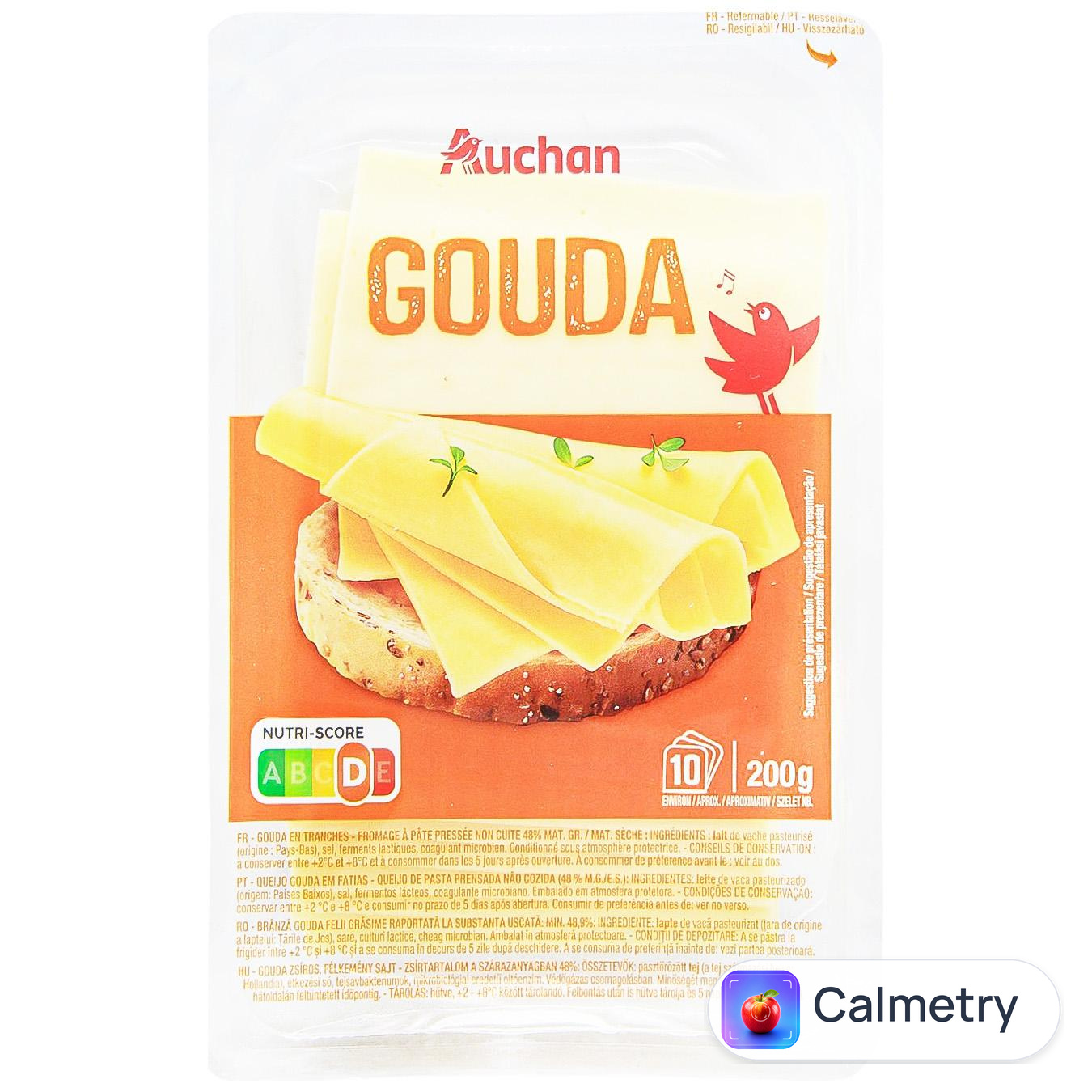 Сир Auchan Гауда пластини 29,9% 200г