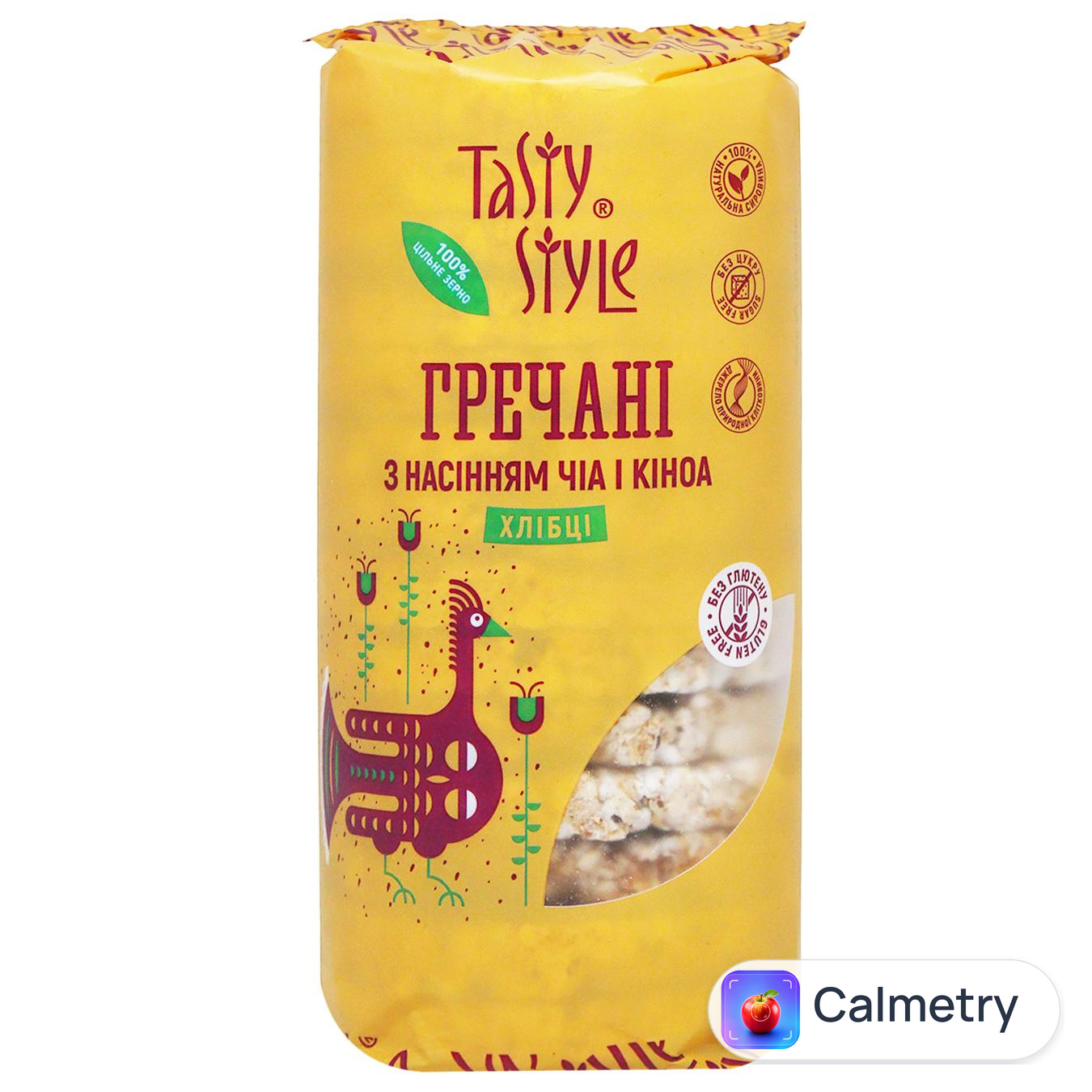 Хлібці Tasty Style гречані з чіа та кiноа 100г — фото продукту