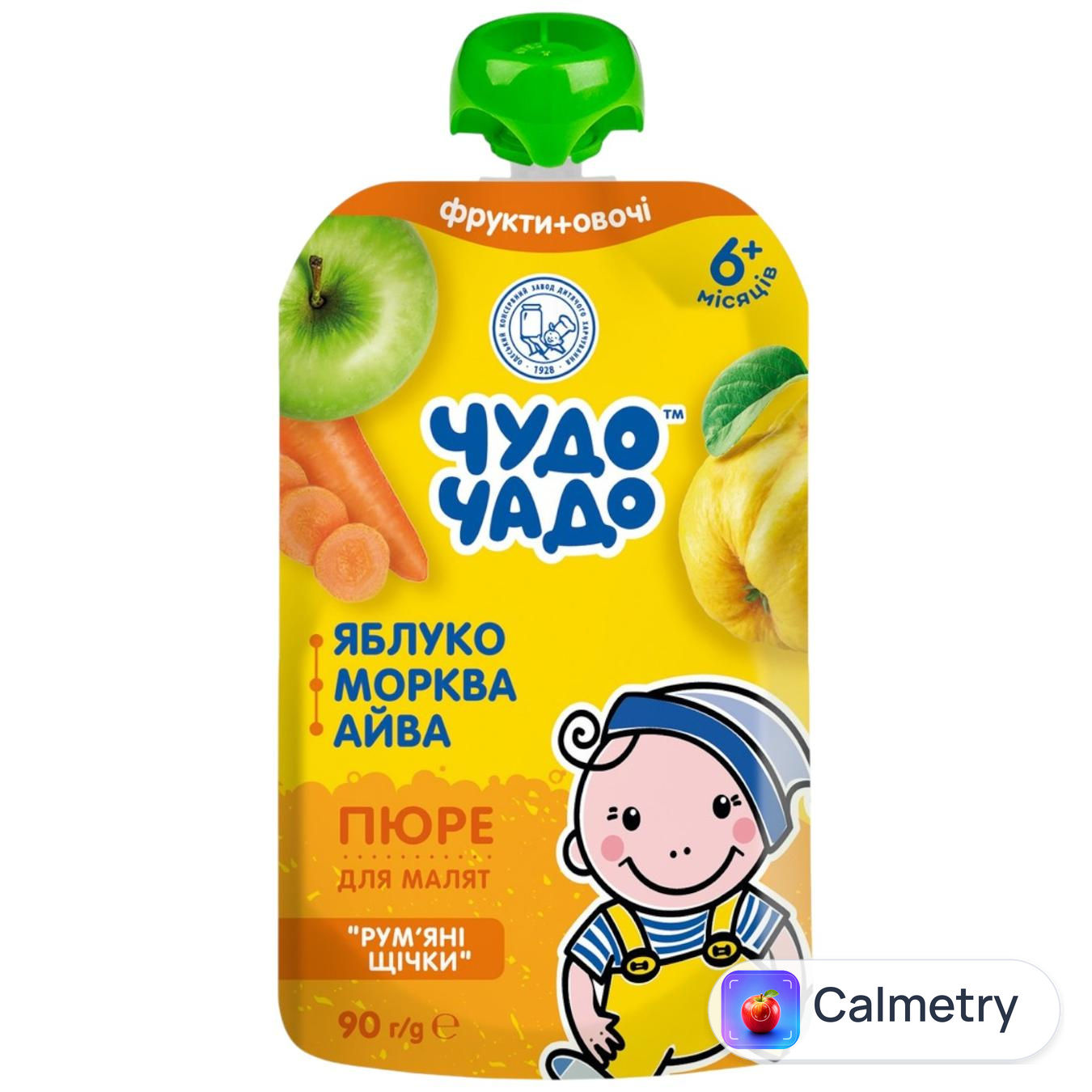 Пюре Чудо-Чадо Яблуко-морква-айва для дітей з 5-ти місяців 90г