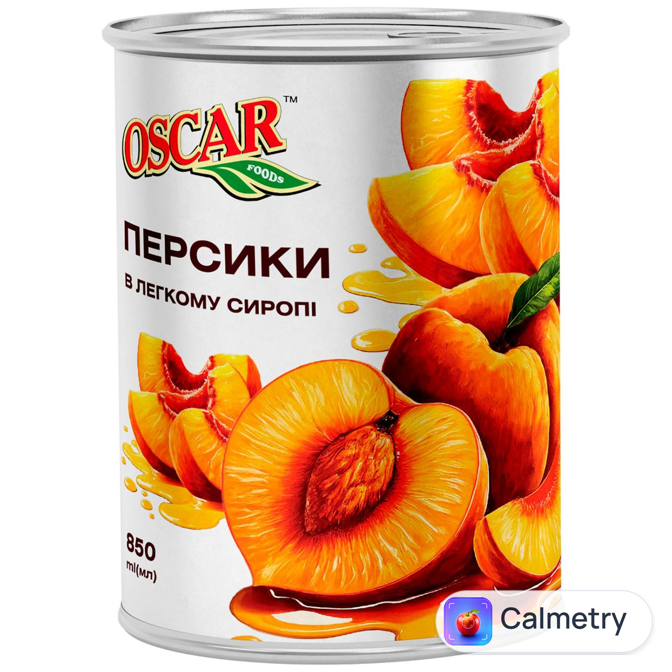 Персики Oscar половинки в легкому сиропі 850мл