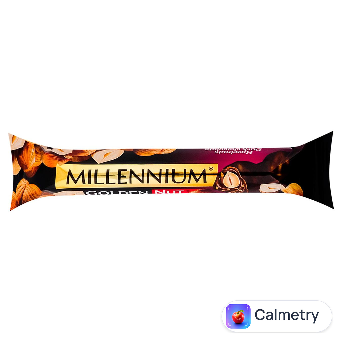 Шоколад чорний Millennium Golden Nut з начинкою і цілими лісовими горіхами 40г — фото продукту