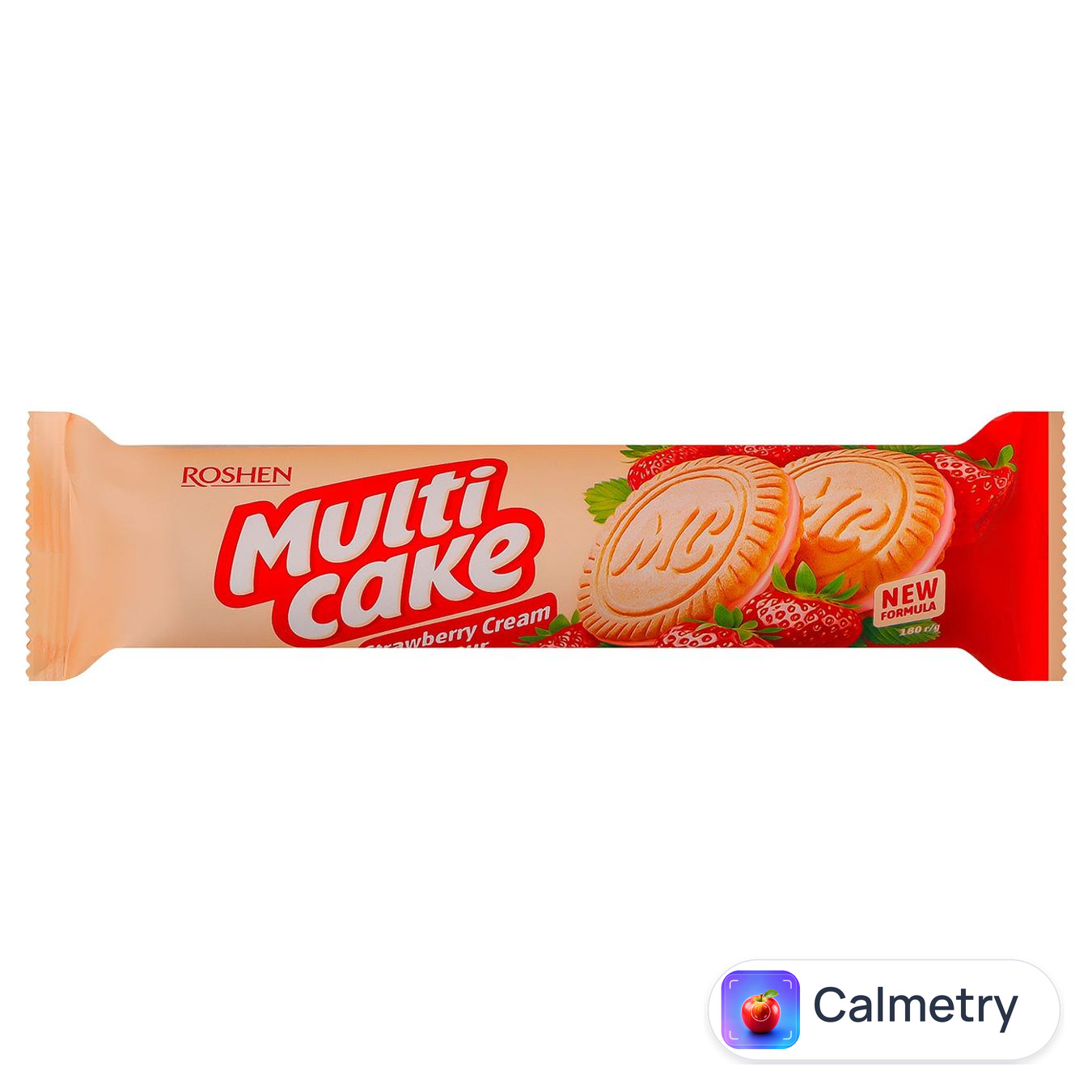 Печиво Roshen Multicake з начинкою полуниця-крем 180г — фото продукту