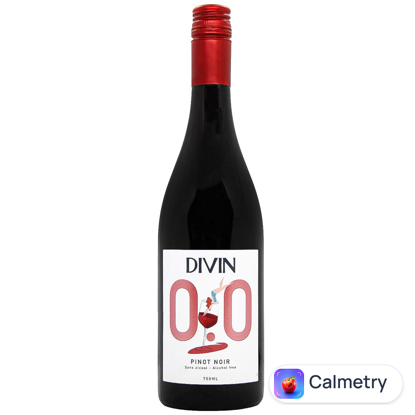 Вино Divin Pinot Noir червоне напівсухе безалкогольне 0,75л