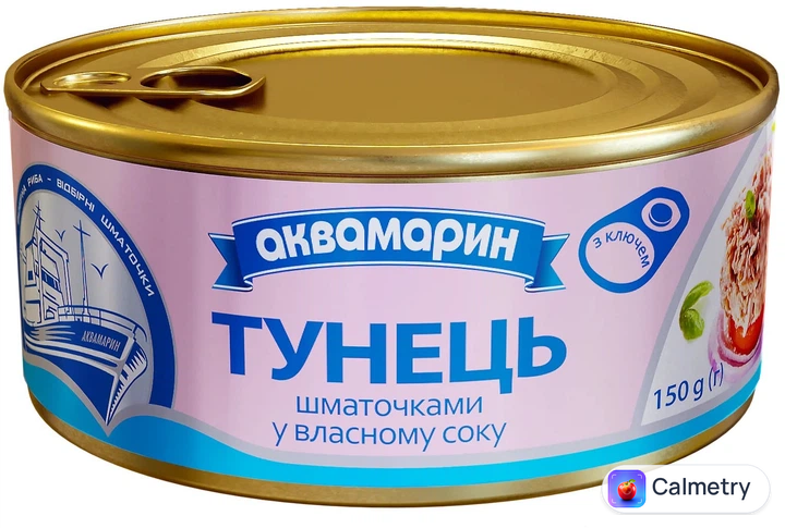 Тунець Аквамарин шматочками у власному соку 150 г