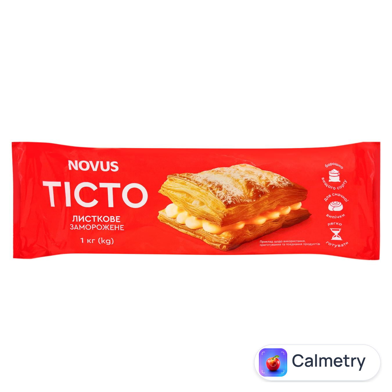 Тісто Novus листкове заморожене 1кг — фото продукту