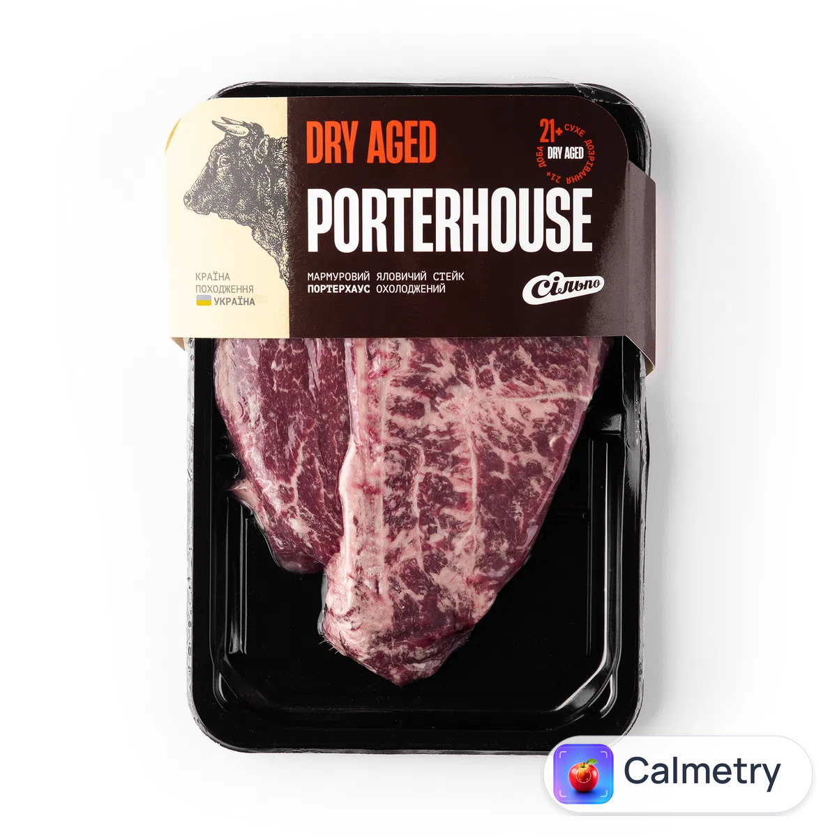 Яловичий стейк Портерхаус Dry Aged охолоджений в/у