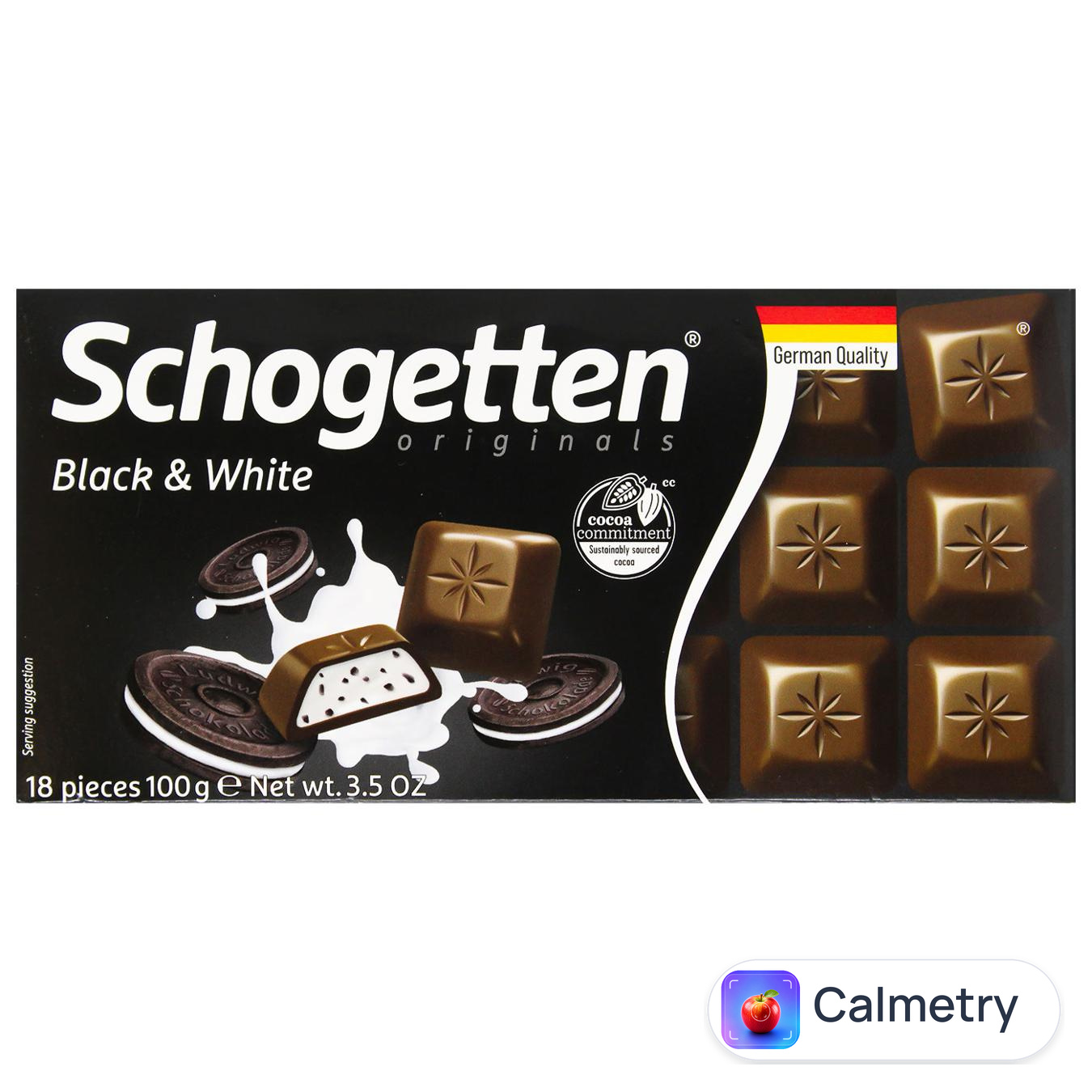 Шоколад молочний Schogetten Black & White ваніль та печиво з какао 100г — фото продукту