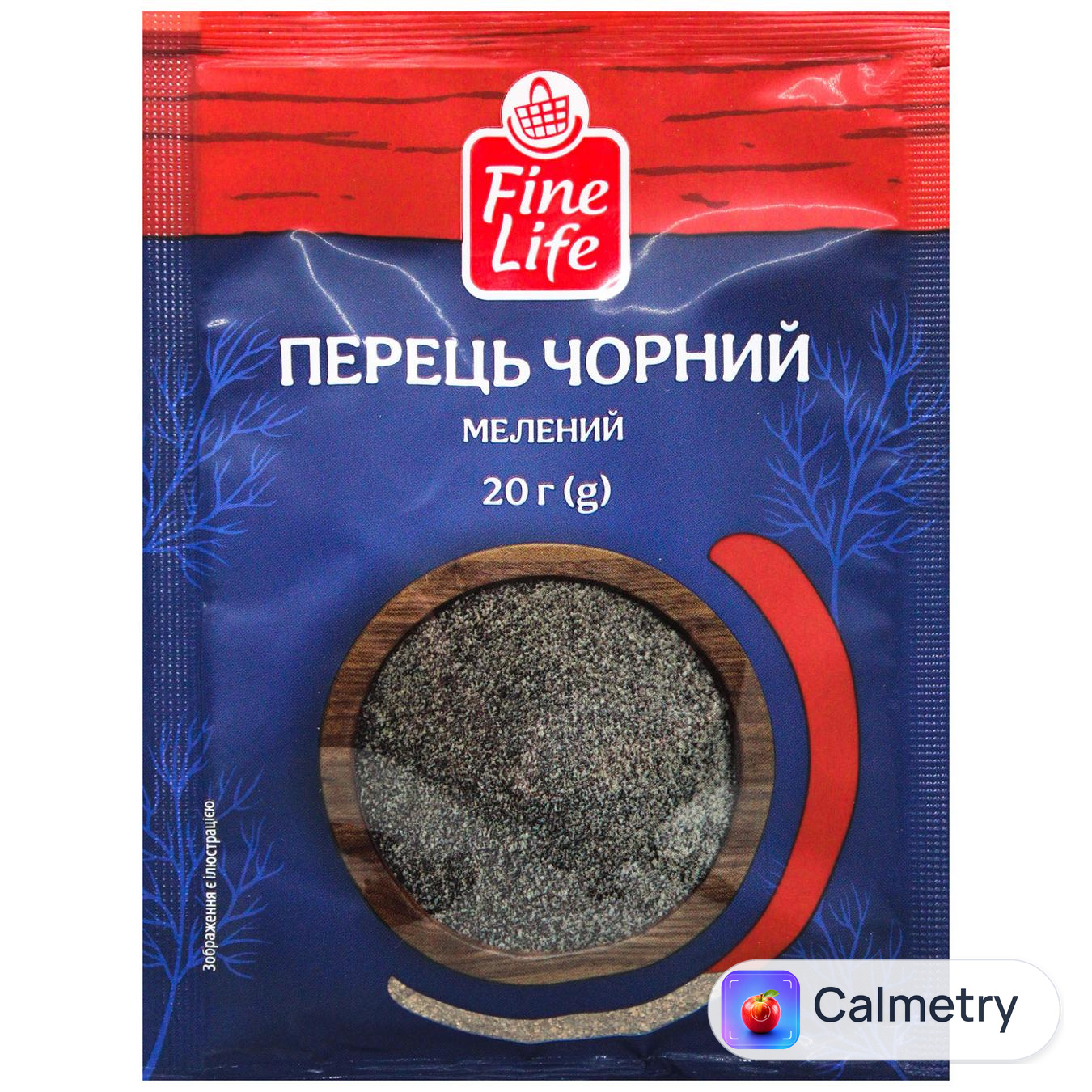 Перець чорний Fine Life мелений 20г — фото продукту