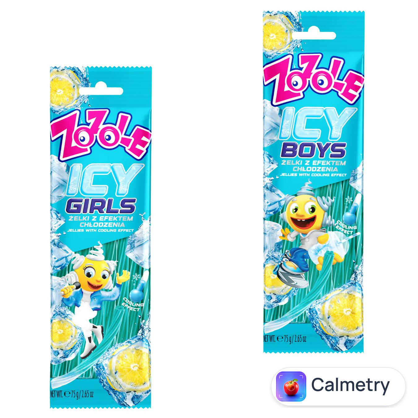 Цукерки Zozole Icy Boys зі смаком лимону з освіжаючим ефектом 75г — фото продукту